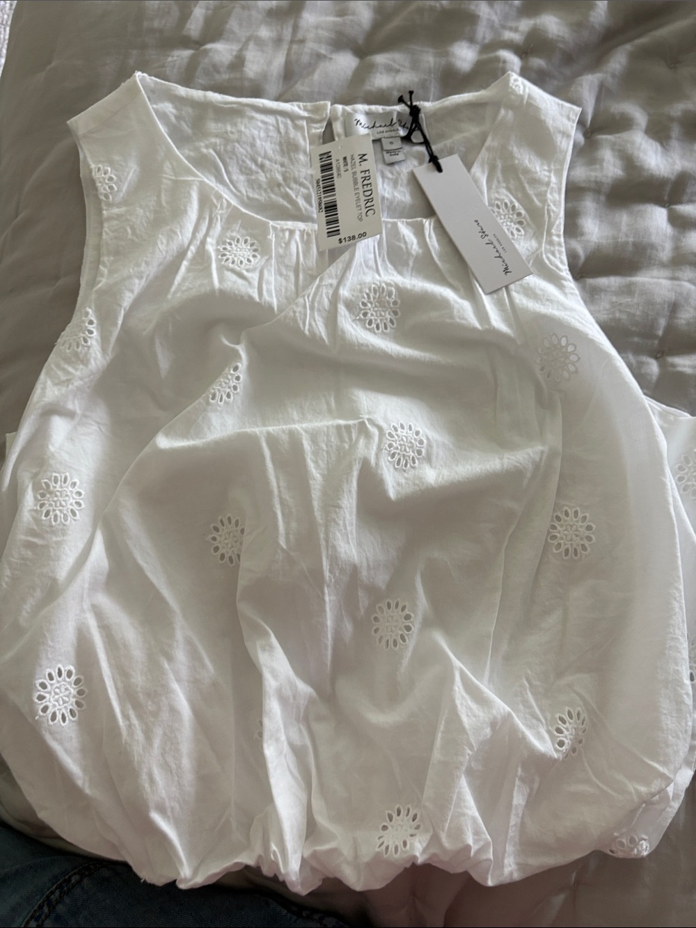 Michael stars bubble eyelet top NWT